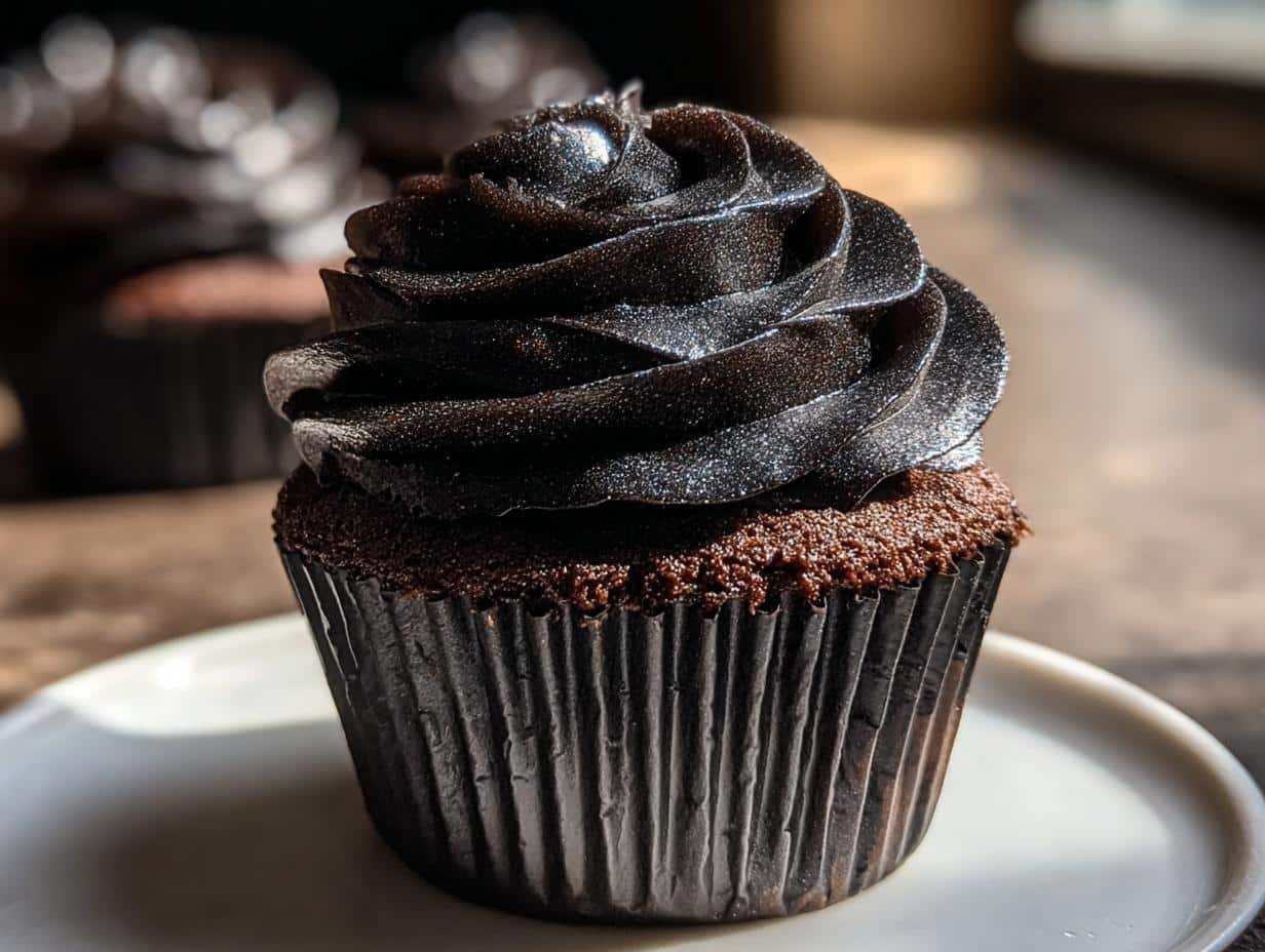 Black Velvet Cupcakes: 1 Rich Chocolate Fix - Black Velvet Cupcakes - additional detail