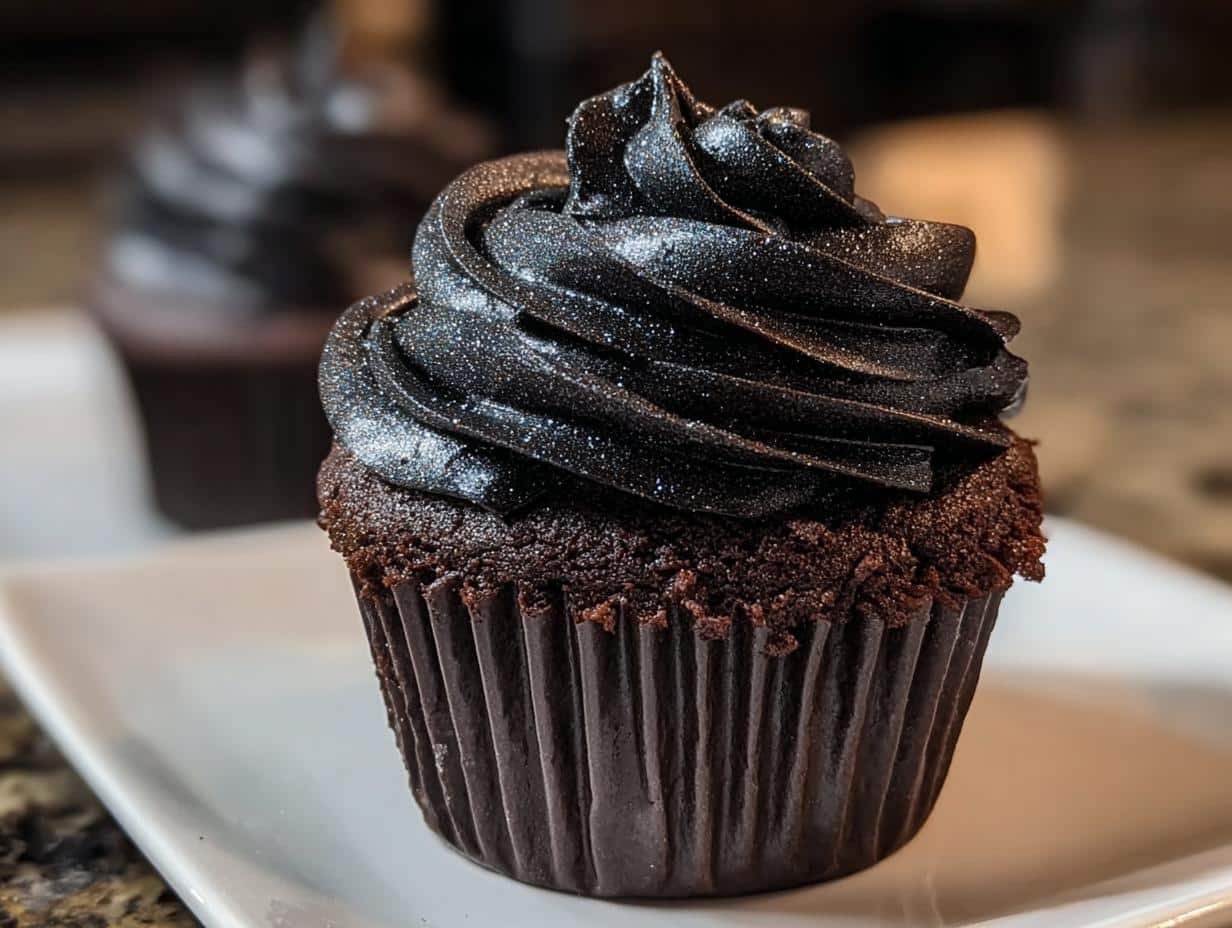 Black Velvet Cupcakes: 1 Rich Chocolate Fix - Black Velvet Cupcakes - additional detail
