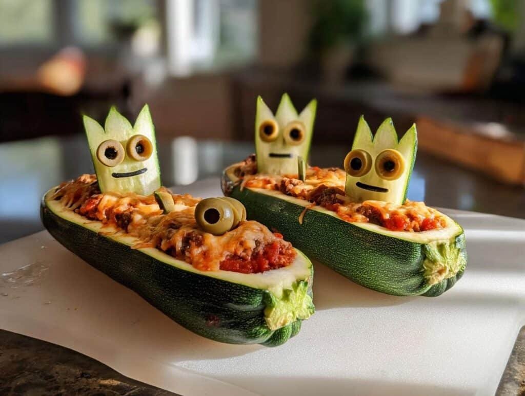 Spooky Stuffed Zucchini Dinner