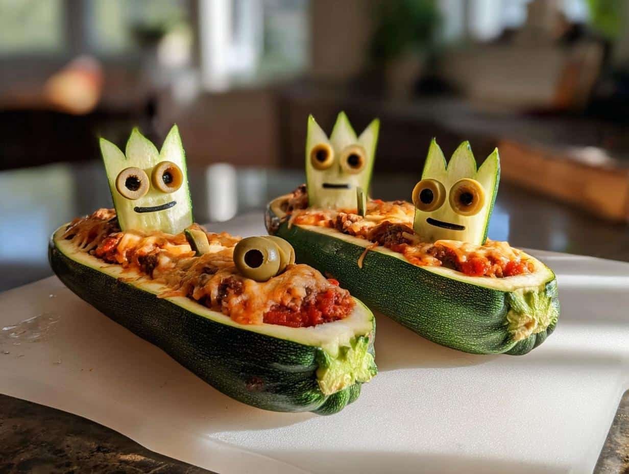 Spooky Stuffed Zucchini Dinner
