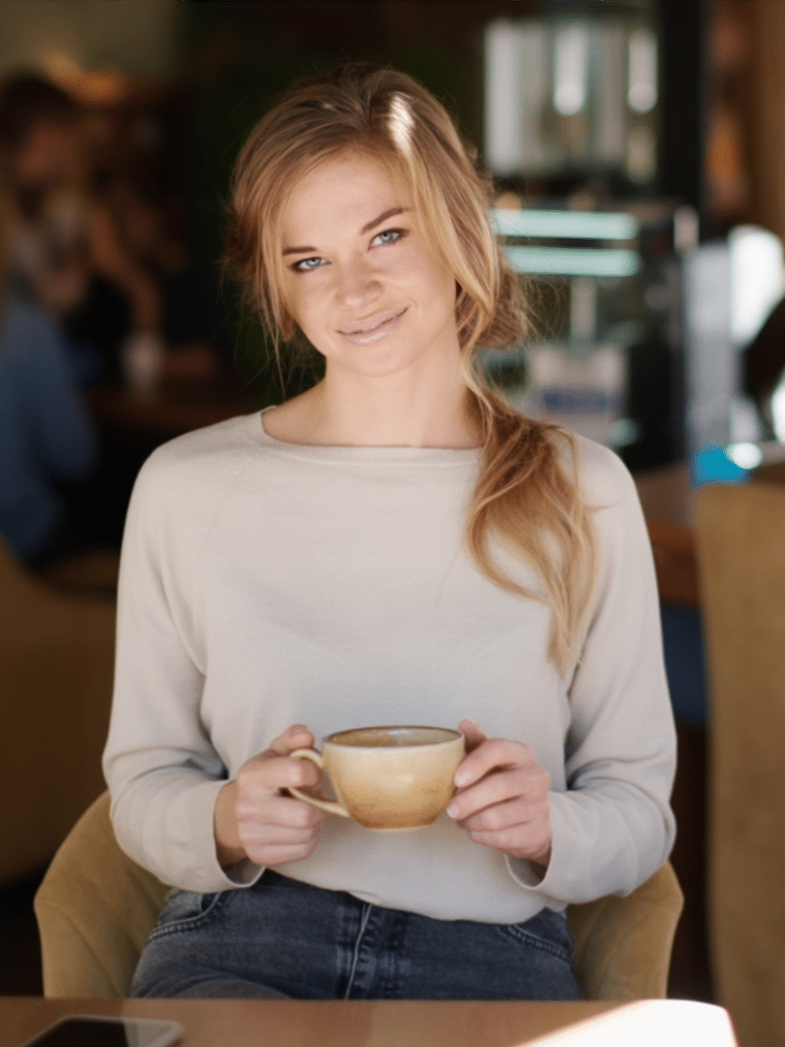 Woman in cafe