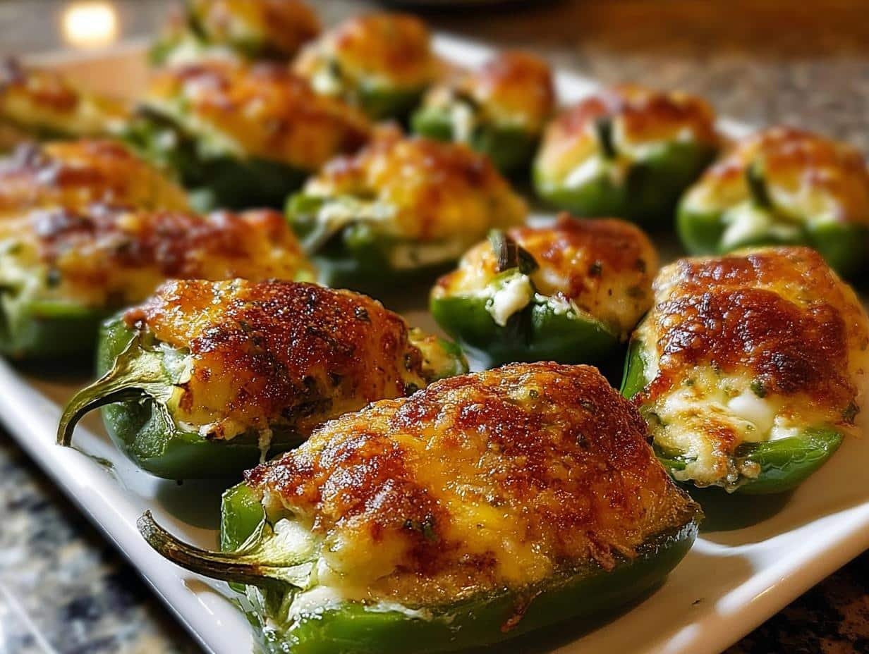 Baked Jalapeno Poppers Creamy - close-up of filling process