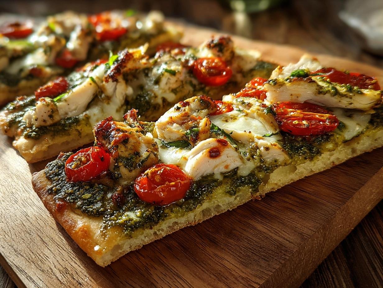 Amazing Chicken Pesto Flatbread in 8 mins - Chicken Pesto Flatbread - additional detail