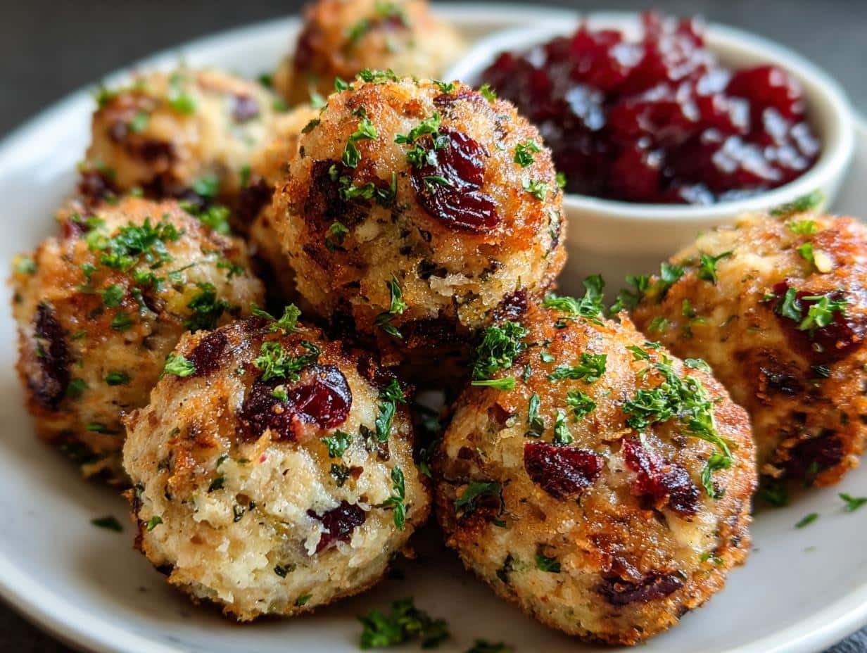 Cranberry Turkey Stuffing Balls
