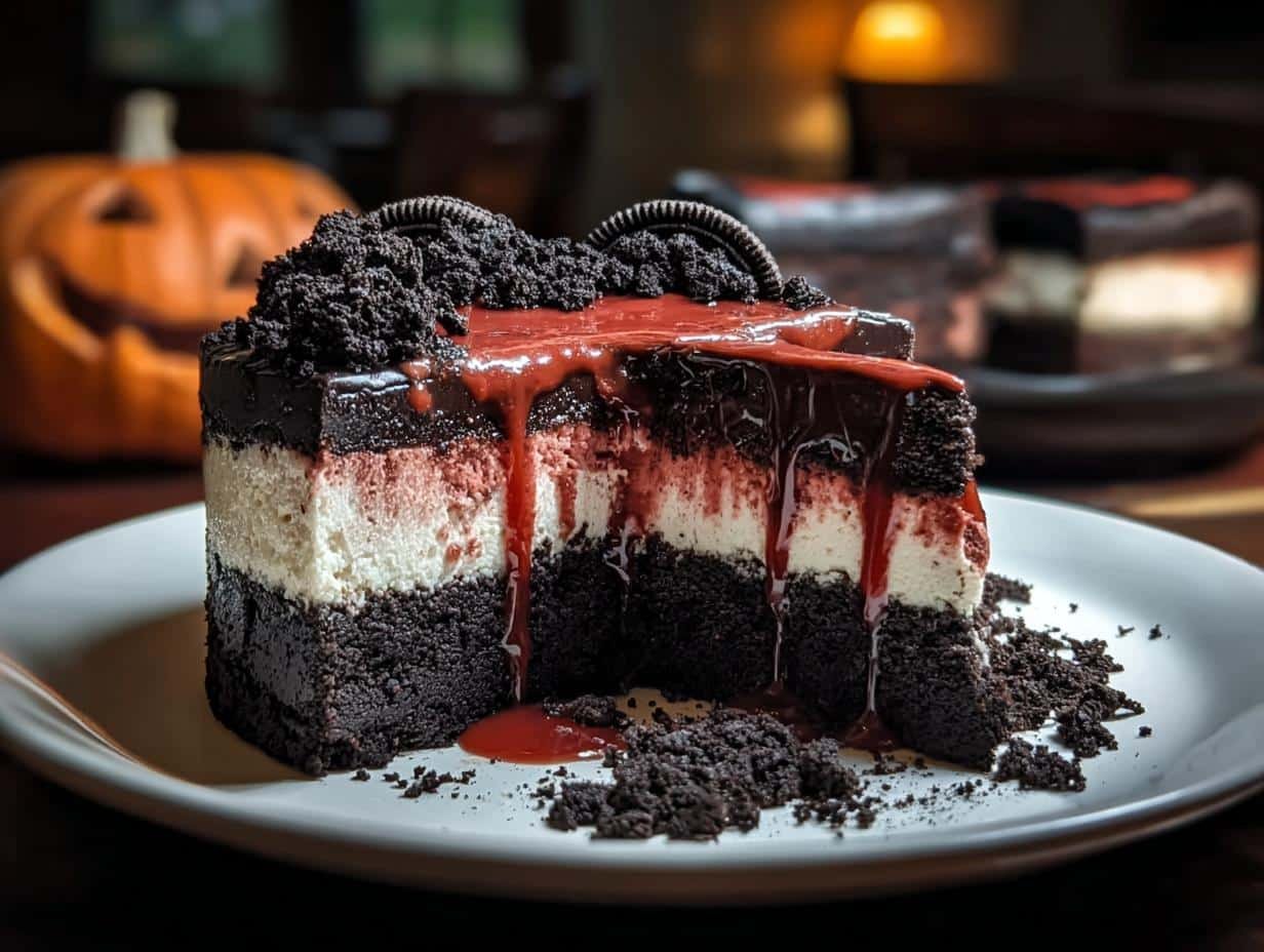 Halloween Black Velvet Cheesecake: Spooky Decadence - Halloween Black Velvet Cheesecake - main visual representation