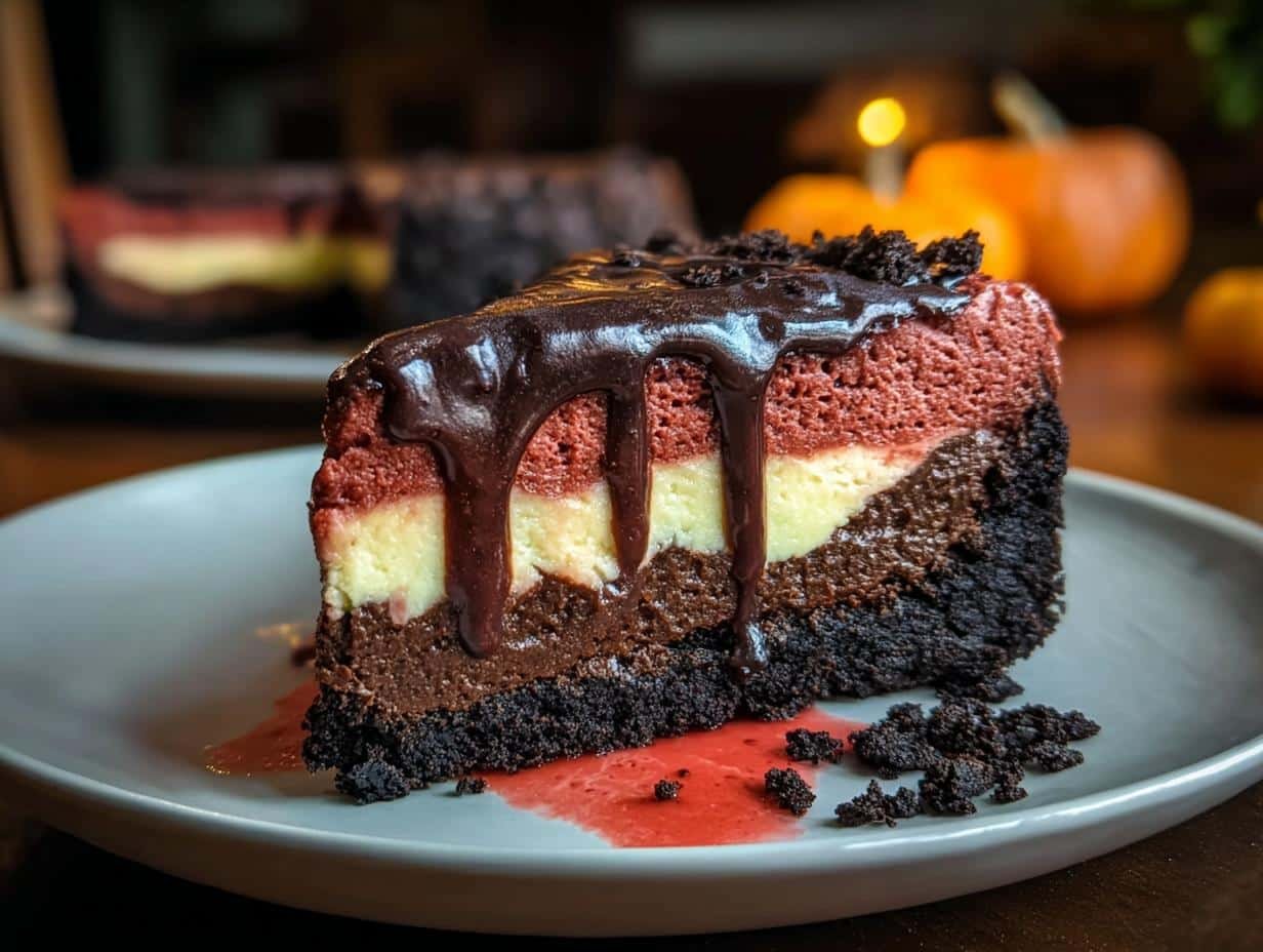 Halloween Black Velvet Cheesecake