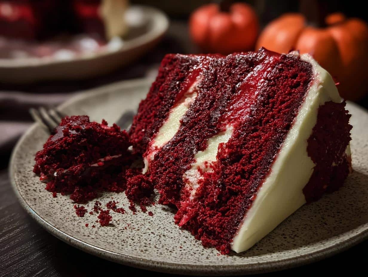 Halloween Red Velvet Cake: Terrifyingly Tasty Decadence - Halloween Red Velvet Cake - additional detail