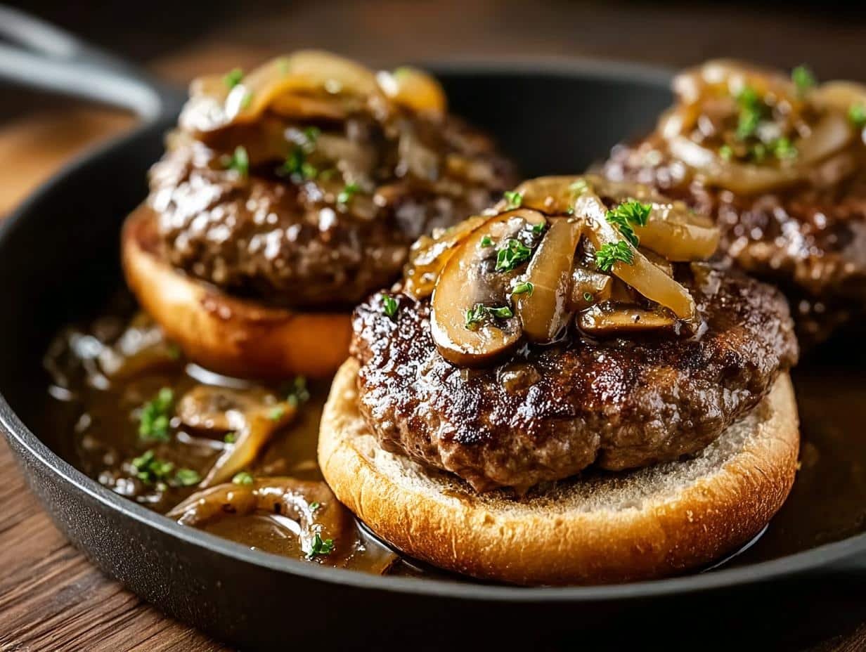 Hamburger Steaks Onion Mushroom