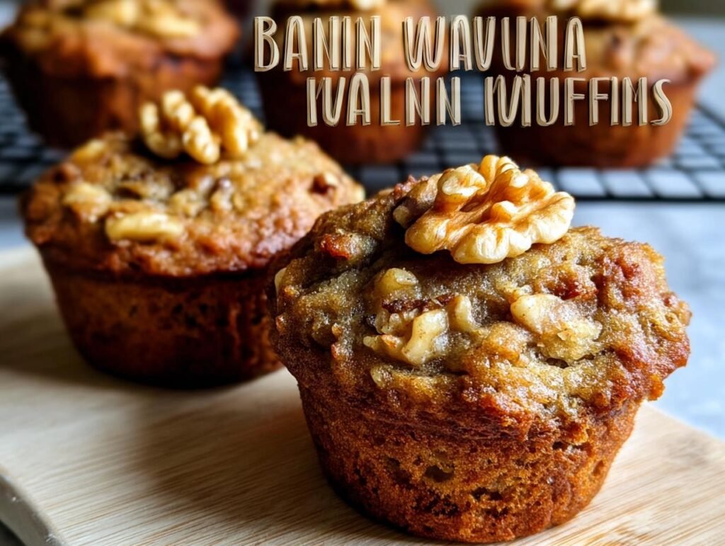 Healthy Banana Walnut Muffins