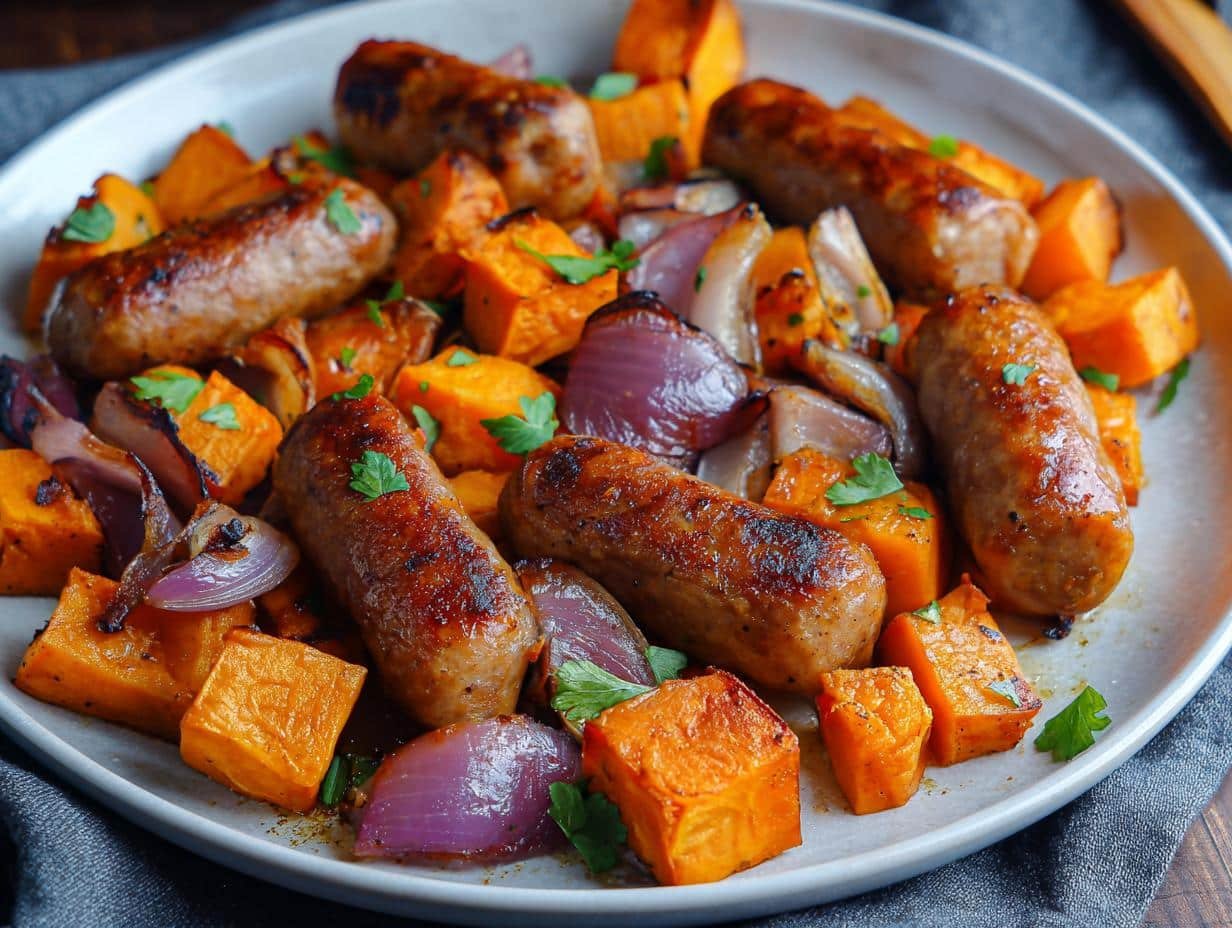 Amazing Honey Garlic Sausage Sweet Potatoes 1 Pan - Honey Garlic Sausage Sweet - additional detail
