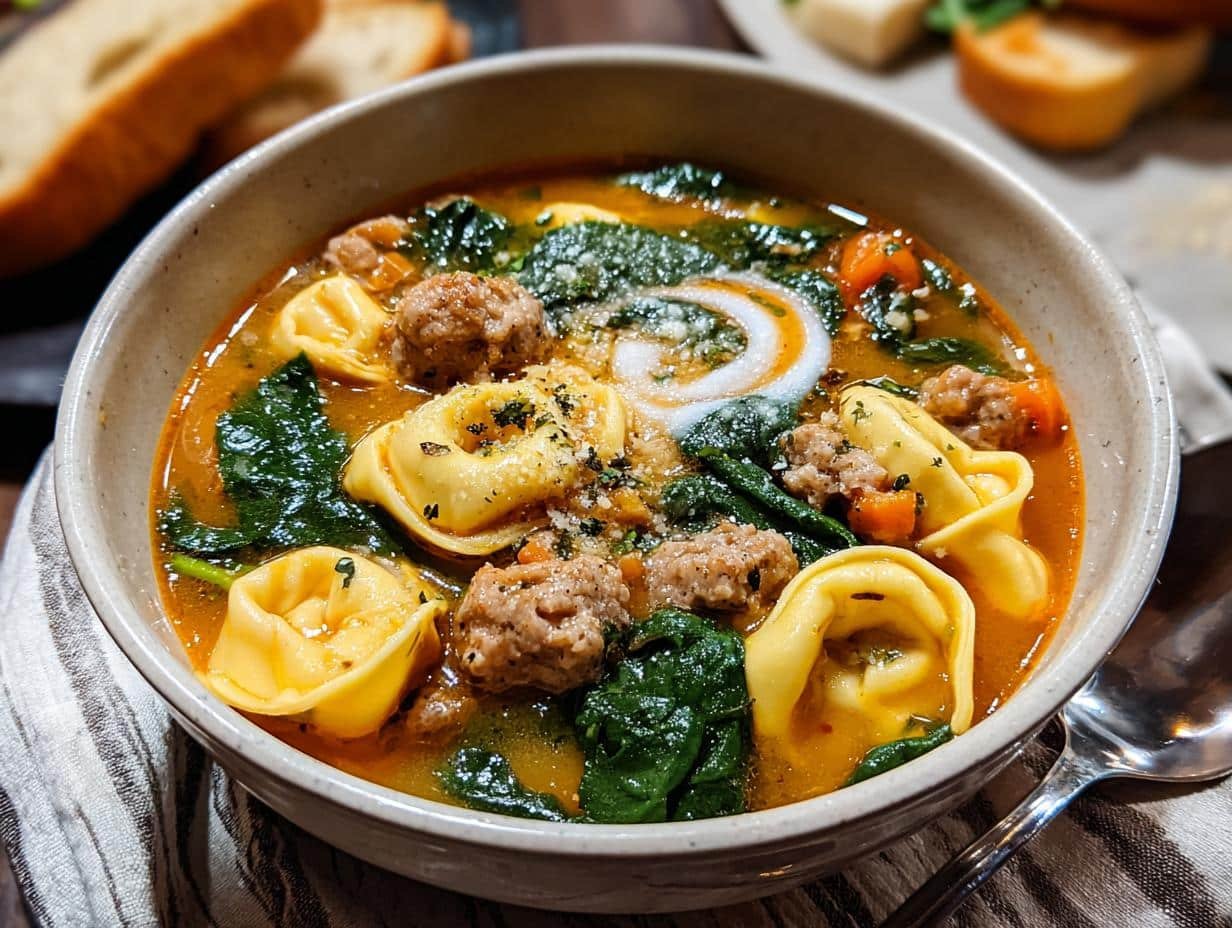 Italian Sausage Tortellini Soup: 1 Amazing Pot - Italian Sausage Tortellini Soup - additional detail