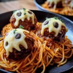 Spooky Spaghetti Cheesy Monster