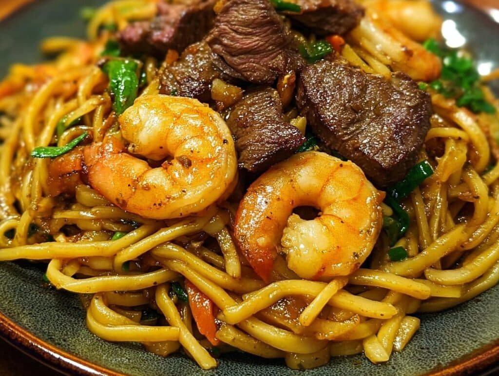 Steak Shrimp Stir Fried