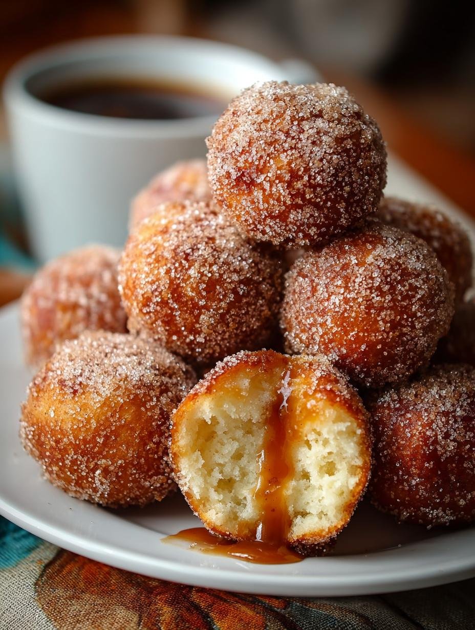 Irresistible Apple Cider Donut Holes with Caramel Dip - Apple Cider Donut Holes - main visual representation