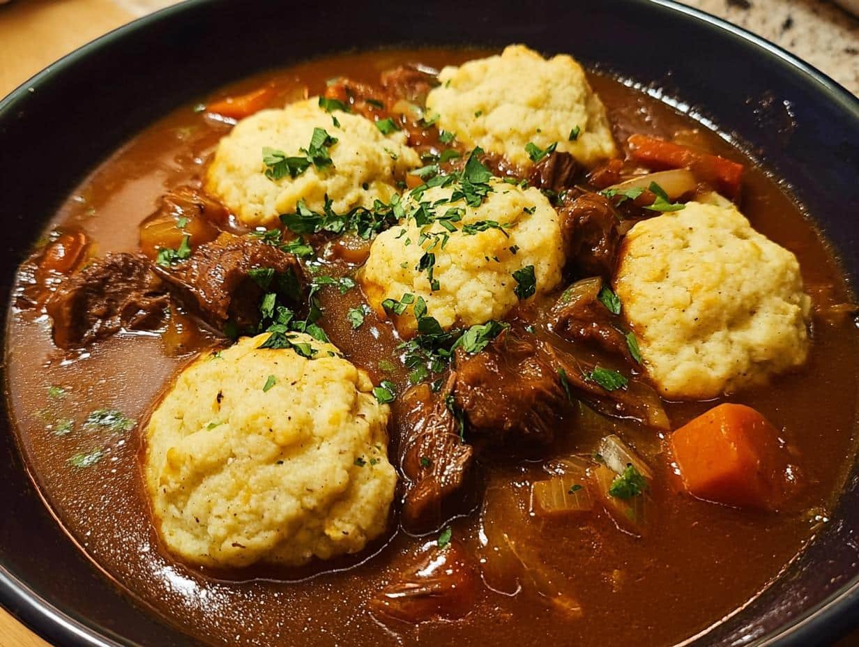 Hearty Beef Stew Dumplings: Pure Comfort - Beef Stew Dumplings - additional detail