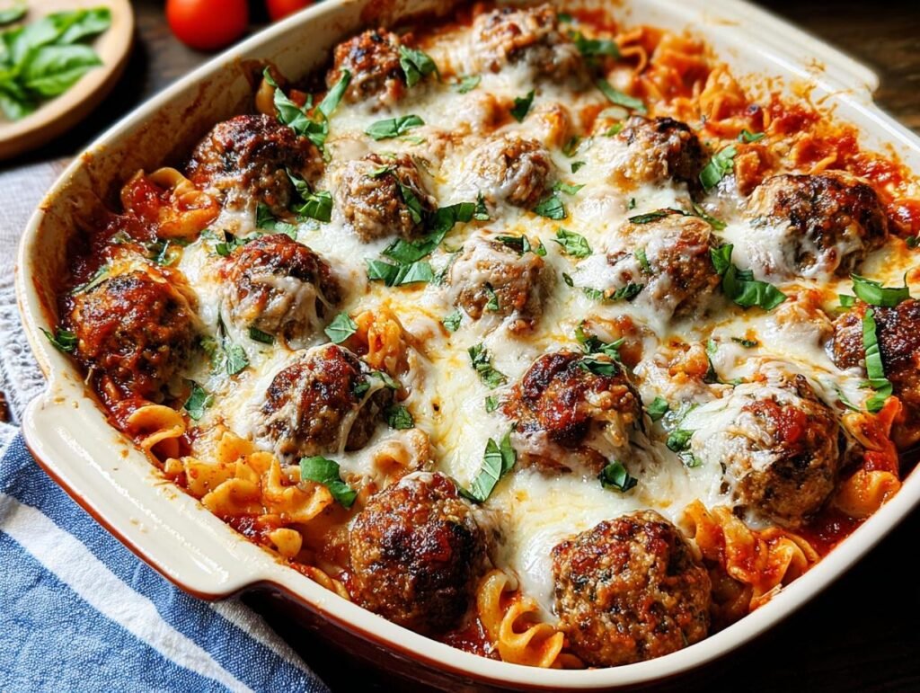 Dump Bake Meatball Casserole
