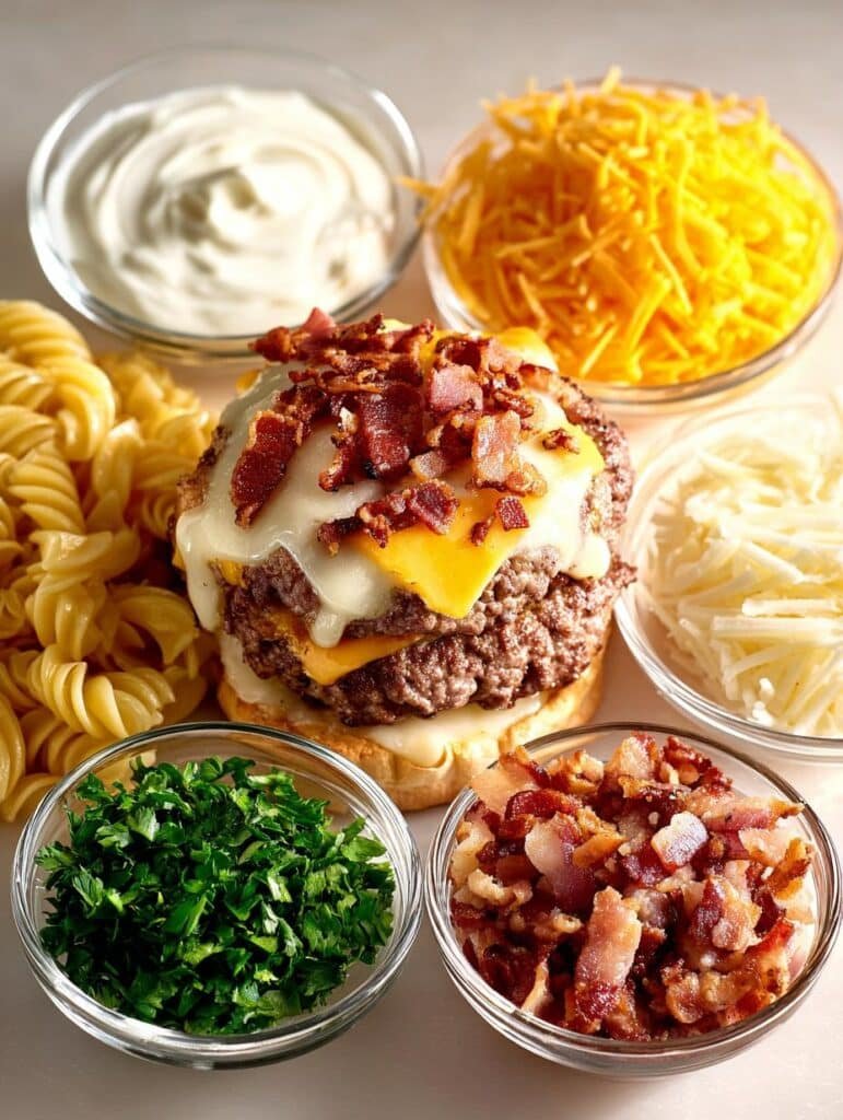 Loaded Bacon Cheeseburger Alfredo