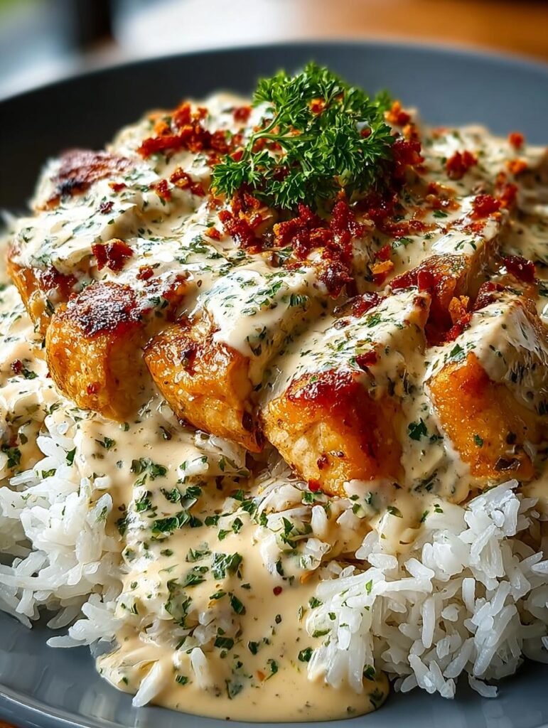 Creamy Smothered Chicken Rice
