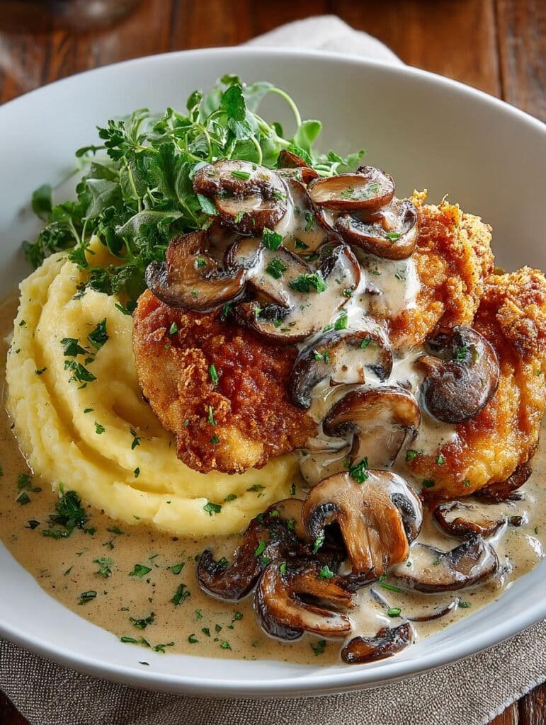 Fried Chicken with Mushroom