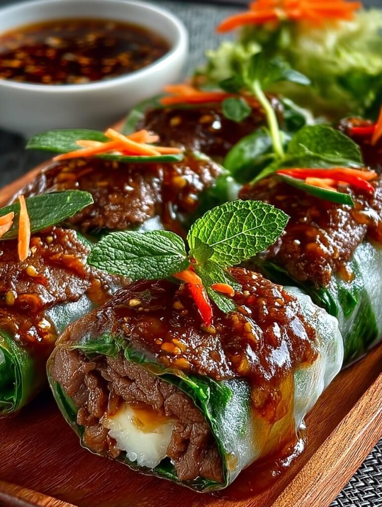 Thai Basil Beef Rolls
