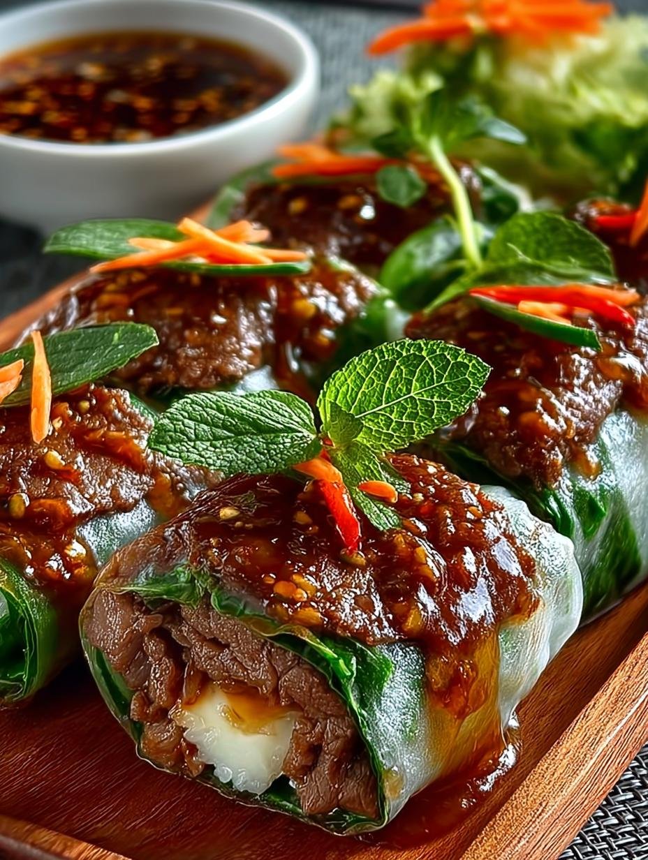Thai Basil Beef Rolls